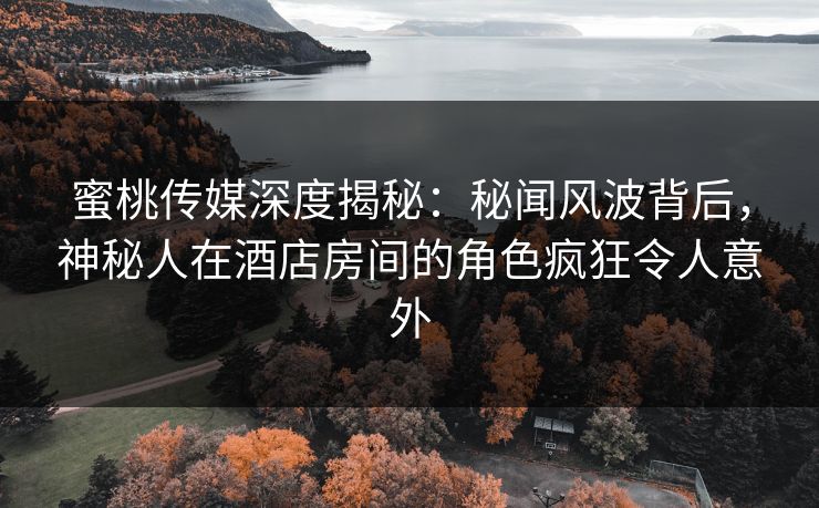 蜜桃传媒深度揭秘：秘闻风波背后，神秘人在酒店房间的角色疯狂令人意外