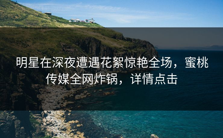 明星在深夜遭遇花絮惊艳全场，蜜桃传媒全网炸锅，详情点击