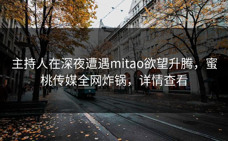主持人在深夜遭遇mitao欲望升腾，蜜桃传媒全网炸锅，详情查看